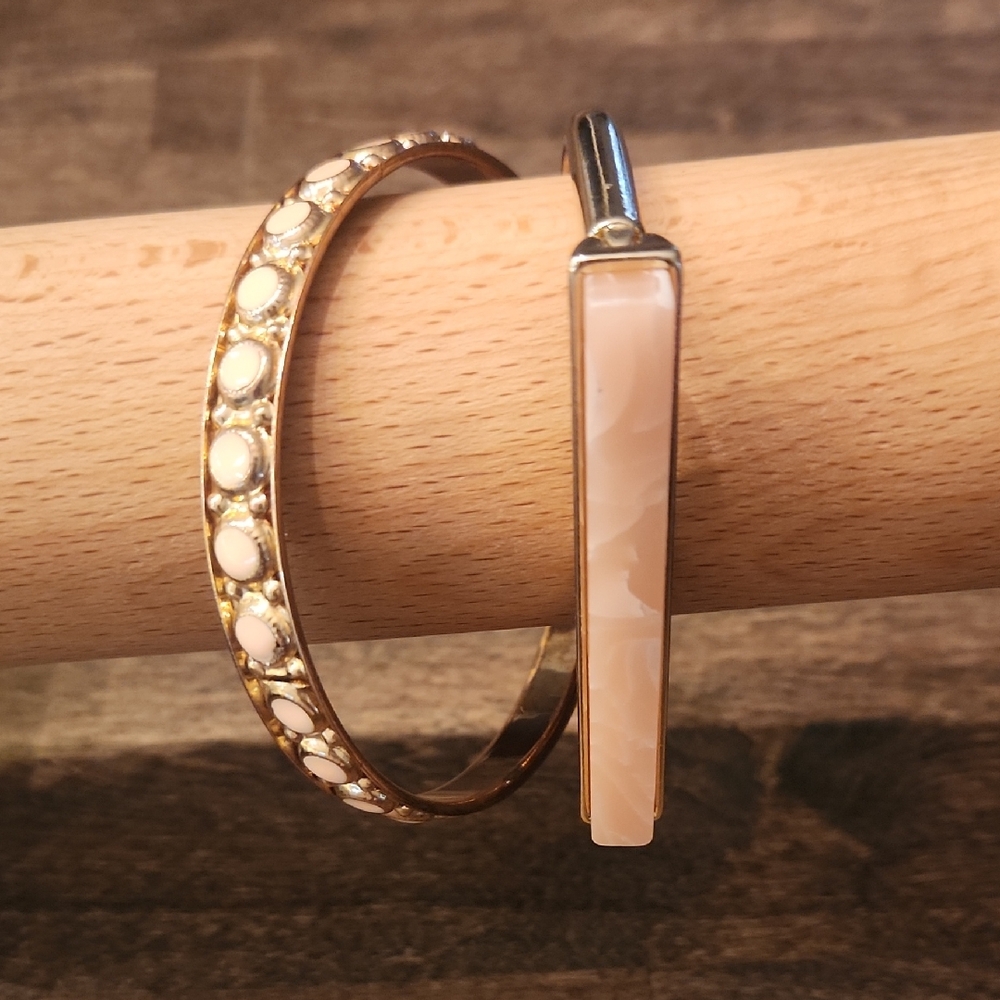 Elegant Gold and Pink Bangle Set